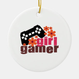 Girl Gamer Ceramic Tree Decoration