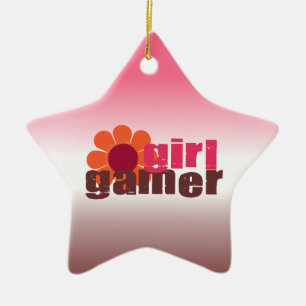 Girl Gamer Ceramic Tree Decoration