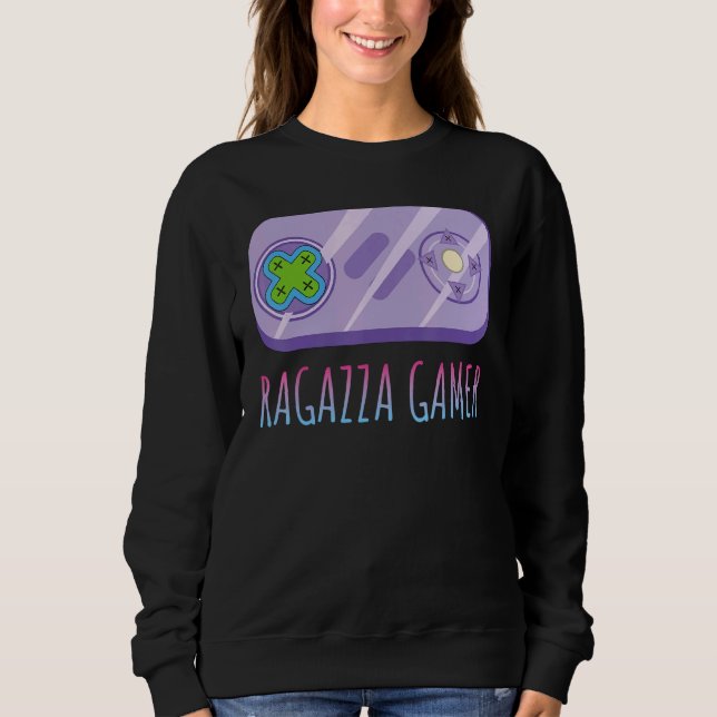 Girl Gamer Controller Game Nerd Video Game Sweatshirt (Front)