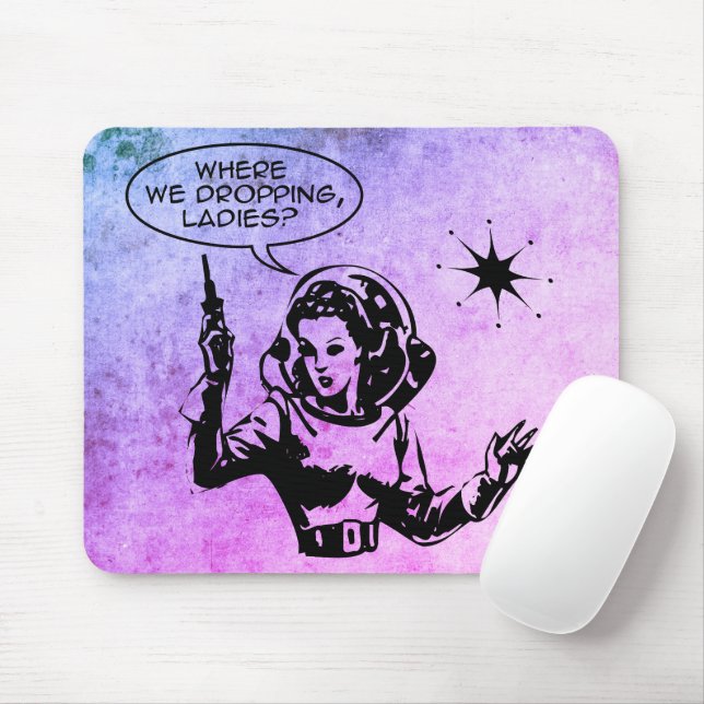 Girl Gamer Grunge Mouse Mat (With Mouse)