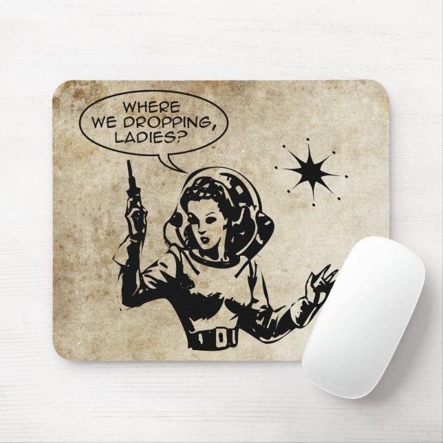 Girl Gamer Grunge Mouse Mat (With Mouse)
