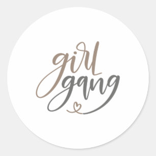 Girl gang classic round sticker