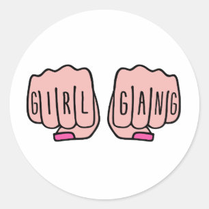 Girl gang classic round sticker