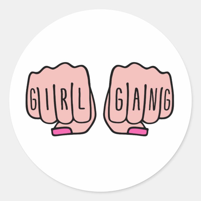 Girl gang classic round sticker (Front)