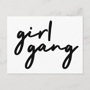 Girl Gang   Cute Girl Power Modern Feminism Postcard