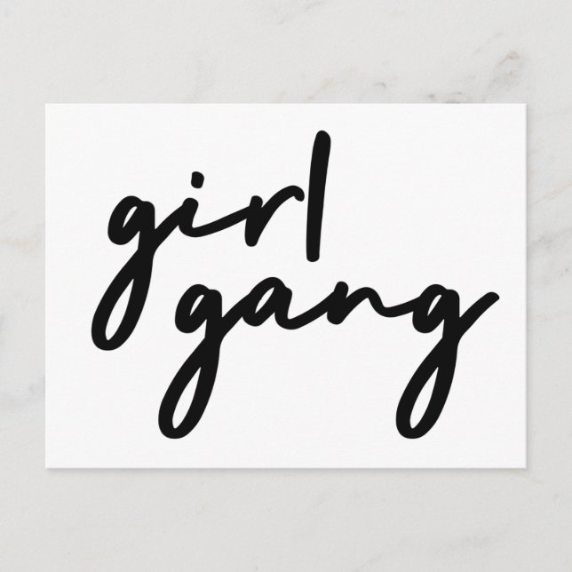 Girl Gang | Cute Girl Power Modern Feminism Postcard (Front)