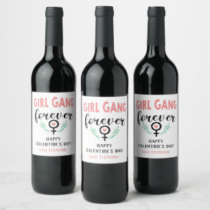 Girl Gang Forever Galentine's Day Wine Label