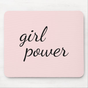 Girl Gang Girl Power Modern Feminism Blush Pink Mouse Mat