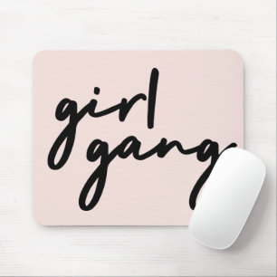 Girl Gang Girl Power Modern Feminism Blush Pink Mouse Mat