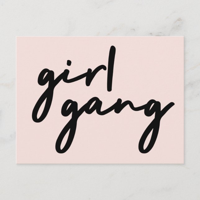 Girl Gang | Girl Power Modern Feminism Blush Pink Postcard (Front)