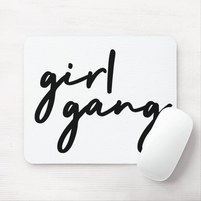Girl Gang | Stylish Modern Feminist Girl Power Mouse Mat (With Mouse)