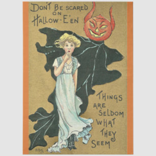  Girl & Ghost/ Devil Vintage Halloween Decoupage  Tissue Paper