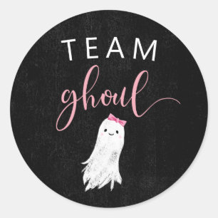 Girl Ghost Gender Reveal Party Voting Classic Round Sticker