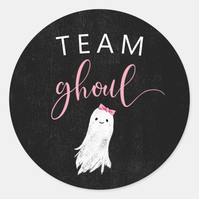Girl Ghost Gender Reveal Party Voting Classic Round Sticker (Front)