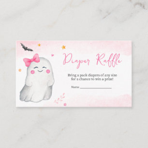 Girl Ghost Halloween Baby Shower Diaper Raffle Enclosure Card