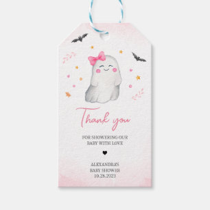 Girl Ghost Halloween Baby Shower Favour Tags
