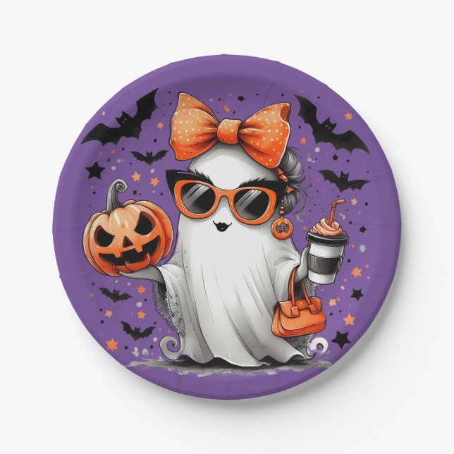 Girl Ghost Party Paper Plate (Front)