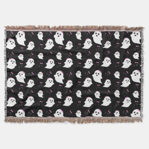 Girl Ghost Pattern Throw Blanket