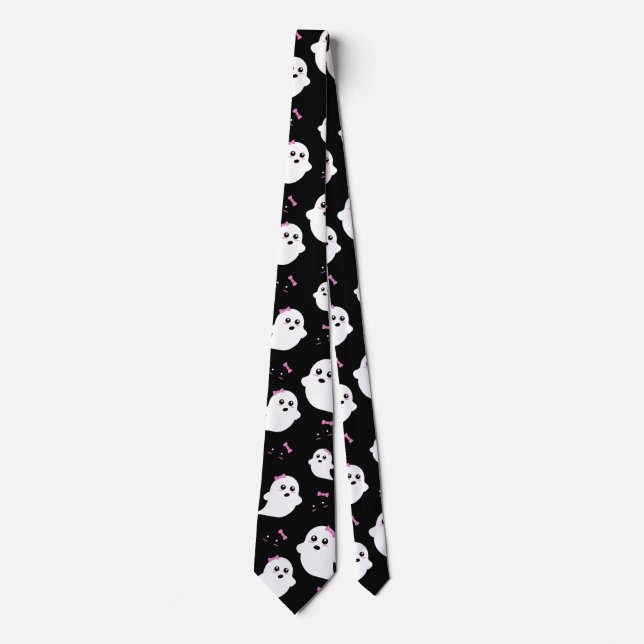 Girl Ghost Pattern Tie (Front)