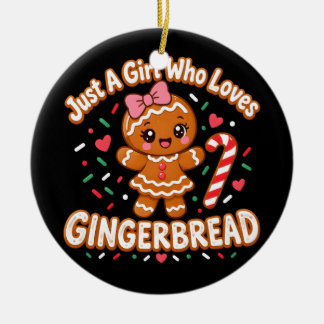 Girl Gingerbread Man Funny Christmas Women Ceramic Tree Decoration