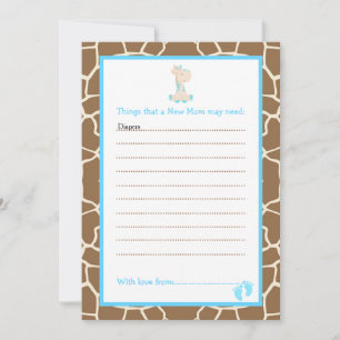 Girl Giraffe Advice List for New Moms Baby Shower Invitation