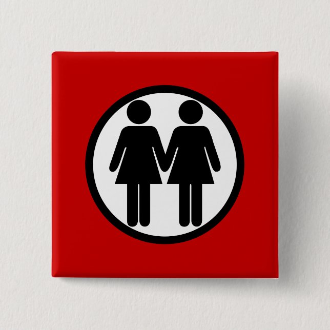 Girl + Girl Red Button (Front)