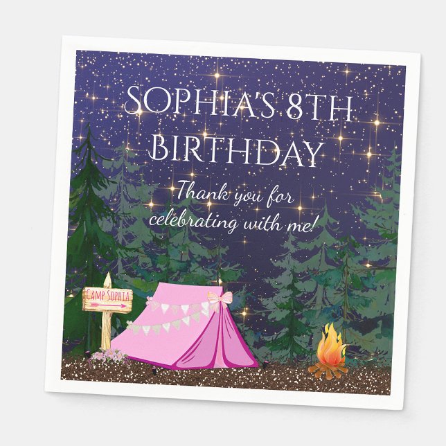 Girl Glamping Camping  Napkin (Creator Uploaded)