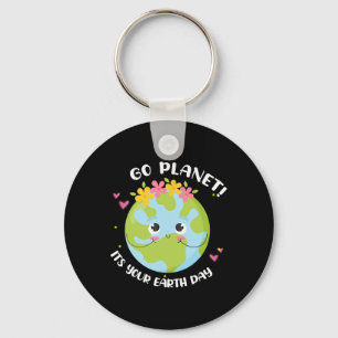 Girl Go Planet Its Your Earth-day Shirt Cute Kids Key Ring