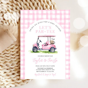 Girl Golf Let's Par-Tee Tee Time Baby Shower Invitation
