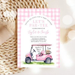 Girl Golf Let's Par-Tee Tee Time Baby Shower Invitation