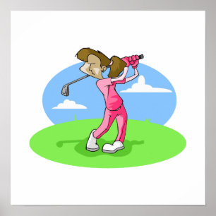 girl golfer poster
