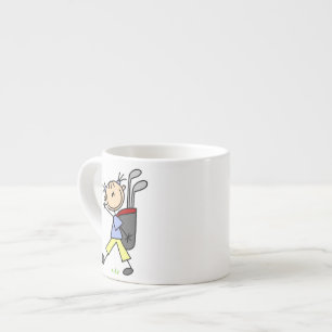 Girl Golfer With Bag and Clubs Espresso Cup