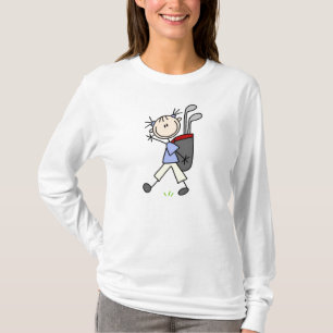 Girl Golfer With Bag and Clubs T-Shirt
