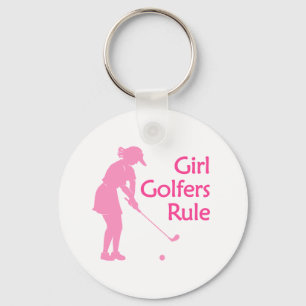Girl Golfers Rule Key Ring