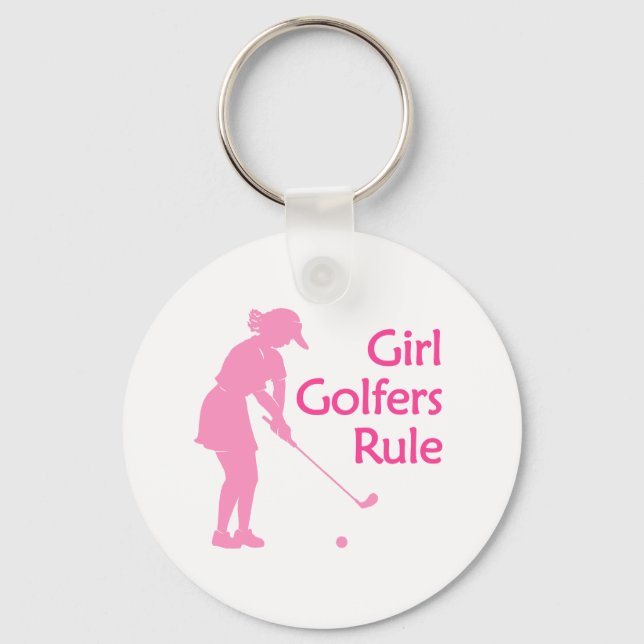 Girl Golfers Rule Key Ring (Front)