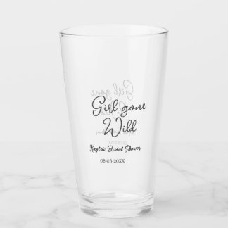 Girl gone wild bridal shower name date simple mini glass