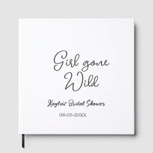 Girl gone wild bridal shower name date simple mini guest book