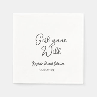 Girl gone wild bridal shower name date simple mini napkin