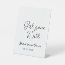 Girl gone wild bridal shower name date simple mini