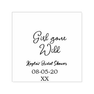Girl gone wild bridal shower name date simple mini self-inking stamp