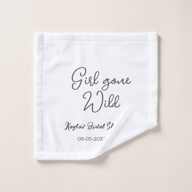 Girl gone wild bridal shower name date simple mini wash cloth (Wash Cloth)