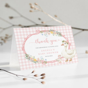 Girl Goose Baby Shower Thank You Card