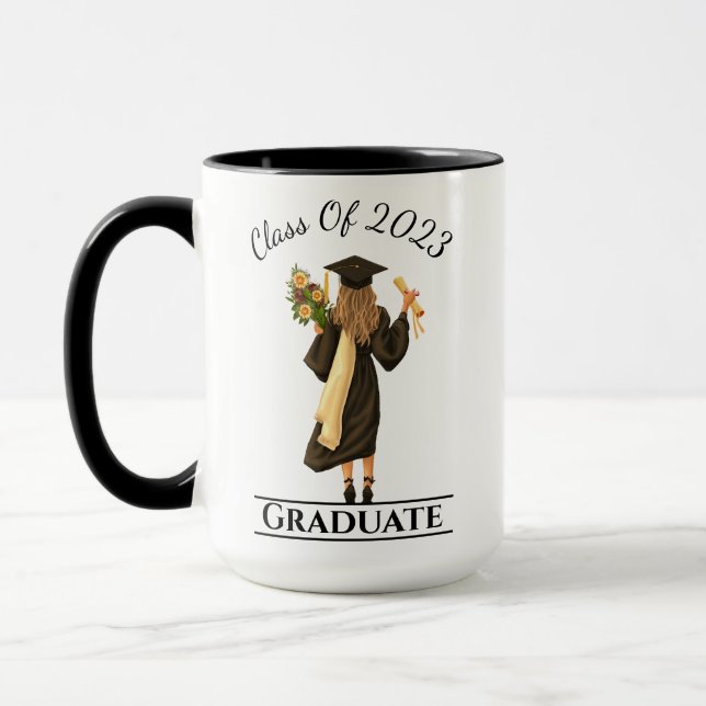 Girl Graduate 1 Customisable Year Mug (Left)
