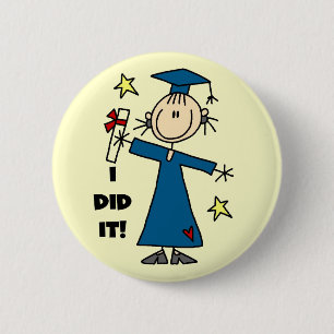 Girl Graduate 6 Cm Round Badge
