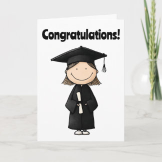 Girl Graduate Folded Graduation Greeting Card
