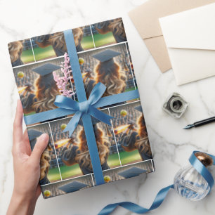 Girl Graduate Swinging a Flaming Bat Wrapping Paper