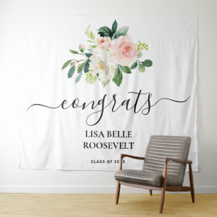 Girl Graduation Congrats Backdrop Photo Booth Tapestry