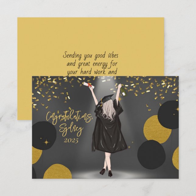 Girl Graduation Congratulations (Front/Back)