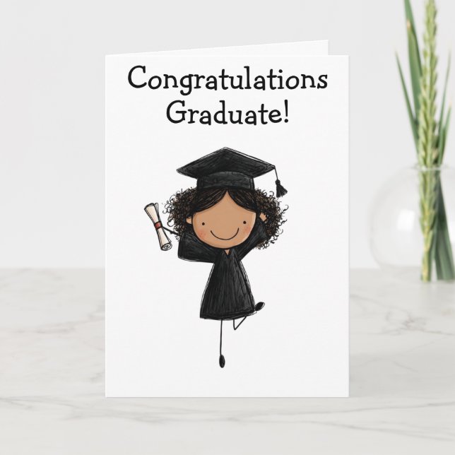 Girl Graduation Folded Card (Front)