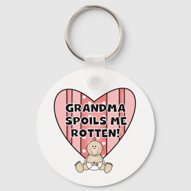 Girl Grandma Spoils Me Key Ring (Front)